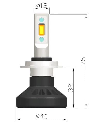 H11 XTR Black LED kit, 5700K, Hilox Evolution, Duo