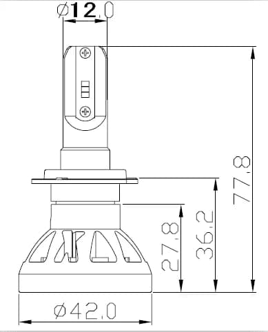 H7 XTR Black LED kit, 5700K, Hilox Performance, Duo