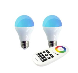 2 x E27 LED Kit 6W met afstandsbediening 